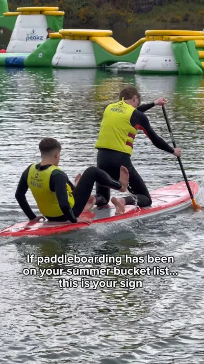 Is Paddleboarding on your bucket list? Get it checked off today!We have Paddleboard sessions available from 9AM today, book get booked in using the link in our bio or splashni.com 💦